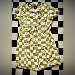 NWT Vans big checkered mini shirt dress